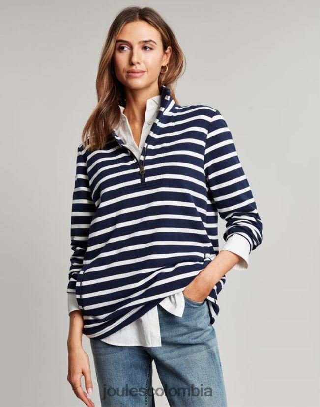 Joules vestir mujer sudadera con rayas H0604R27 raya crema azul marino