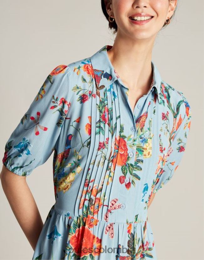 Joules vestir mujer vestido camisero ámbar H0604R12 flores azules