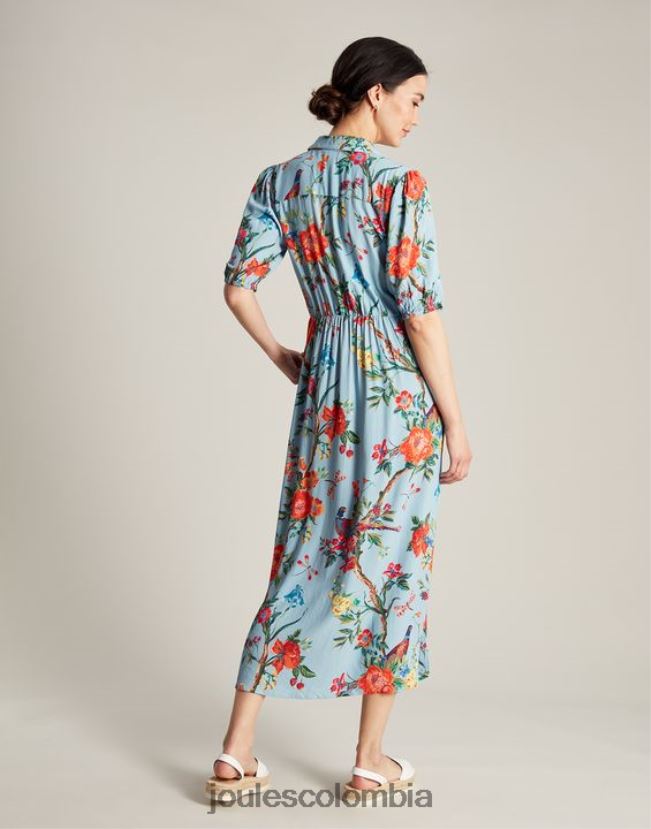 Joules vestir mujer vestido camisero ámbar H0604R12 flores azules