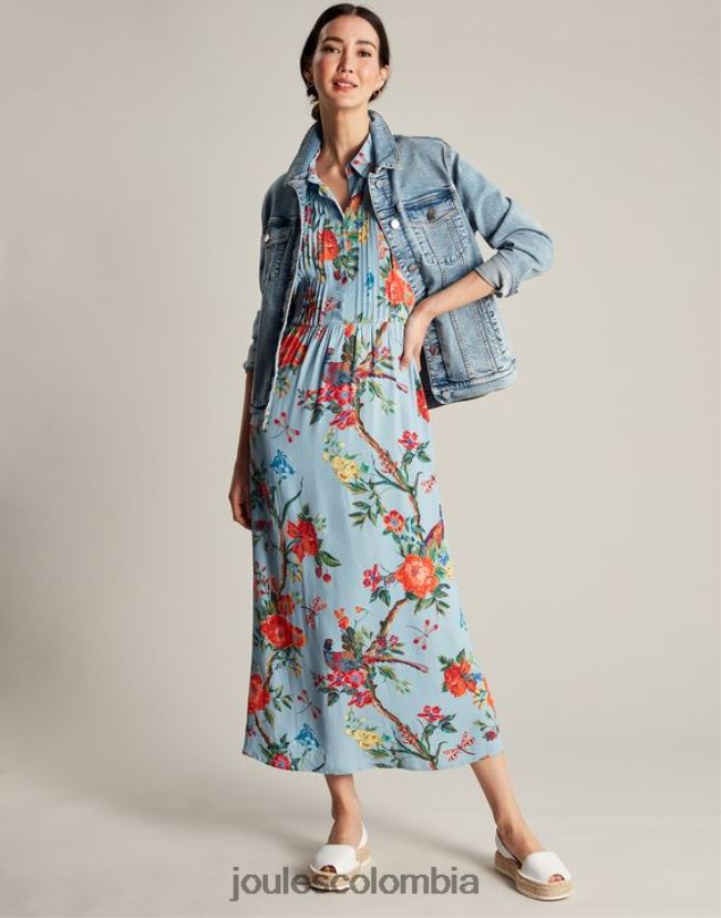 Joules vestir mujer vestido camisero ámbar H0604R12 flores azules