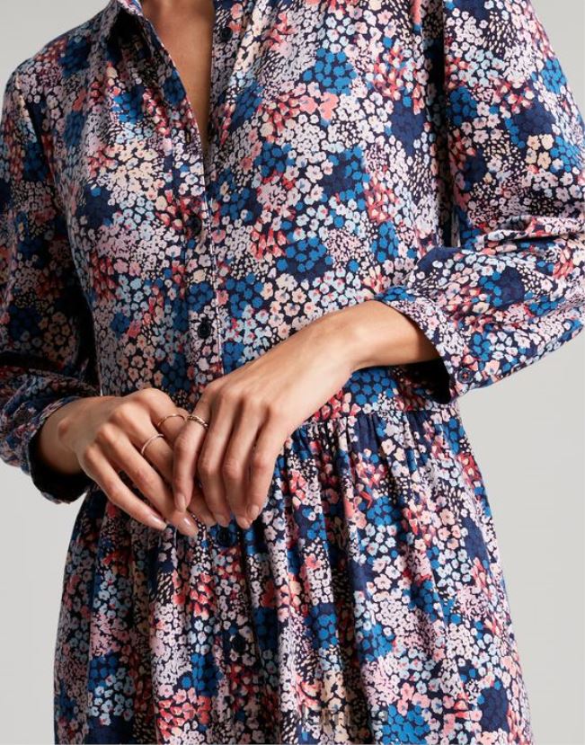 Joules vestir mujer vestido camisero midi de punto Nova H0604R64 florete azul marino