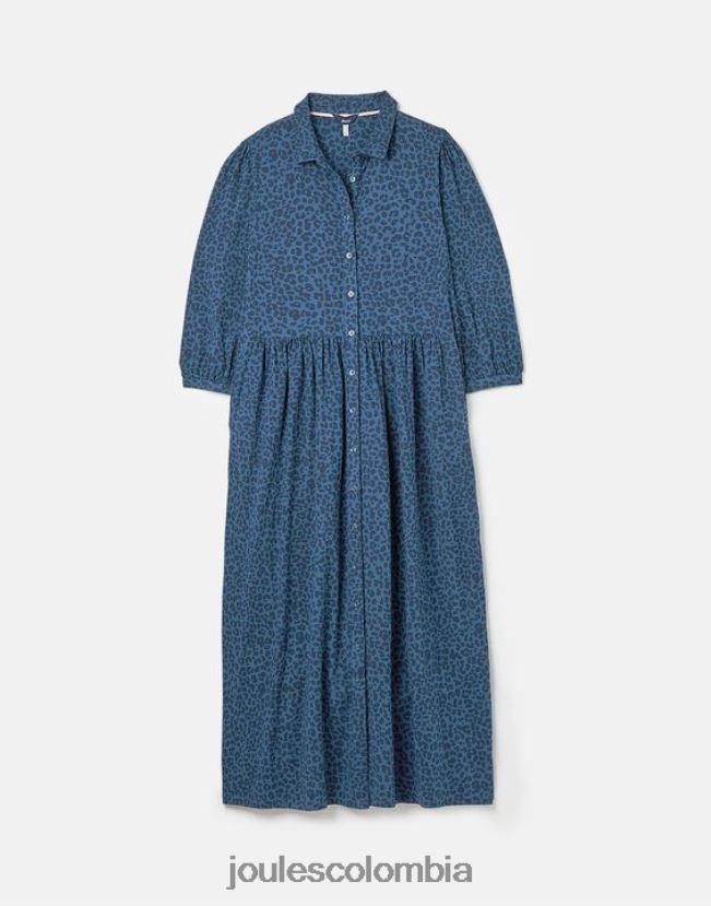 Joules vestir mujer vestido camisero midi de punto Nova H0604R94 leopardo azul