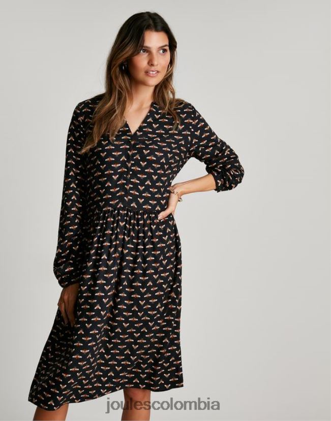 Joules vestir mujer vestido camisero sophia con media tapeta H0604R138 abeja negra