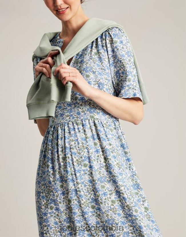 Joules vestir mujer vestido corto con escote y volantes de Lotty H0604R17 flor azul