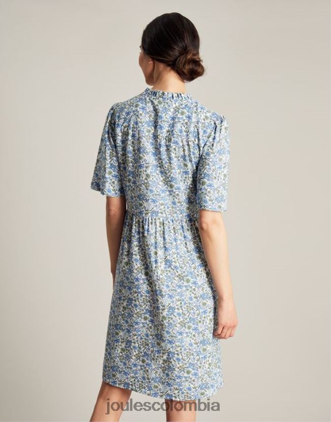 Joules vestir mujer vestido corto con escote y volantes de Lotty H0604R17 flor azul
