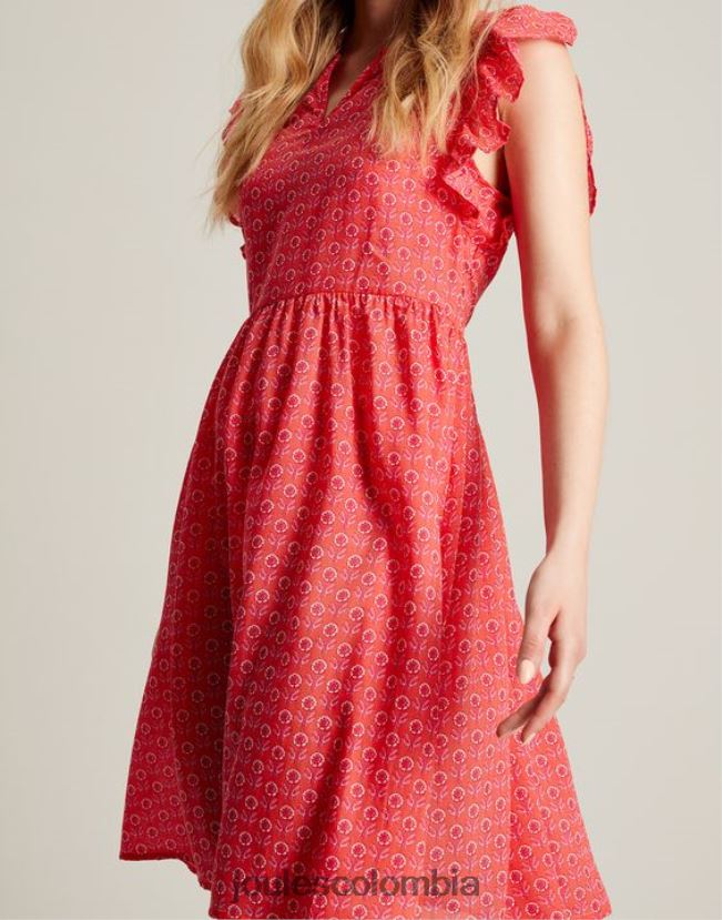 Joules vestir mujer vestido corto con volantes Faith H0604R18 florete rosa