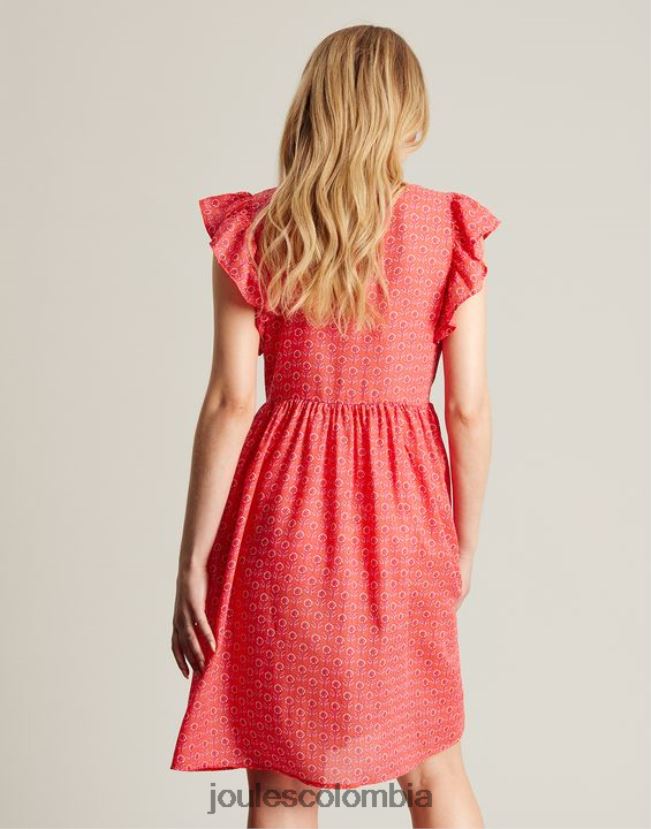 Joules vestir mujer vestido corto con volantes Faith H0604R18 florete rosa