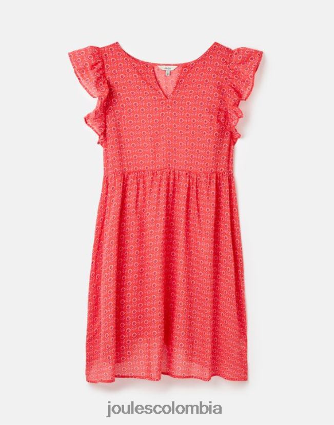 Joules vestir mujer vestido corto con volantes Faith H0604R18 florete rosa