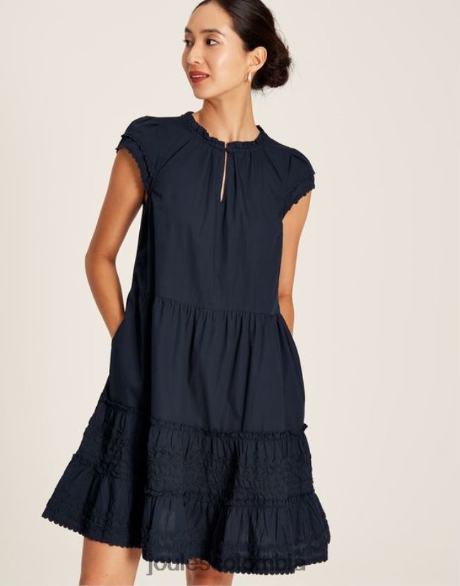 Joules vestir mujer vestido corto con volantes Grace H0604R29 marina marina