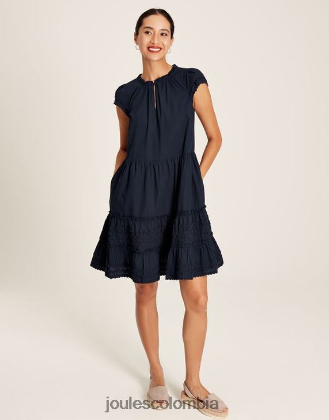Joules vestir mujer vestido corto con volantes Grace H0604R29 marina marina