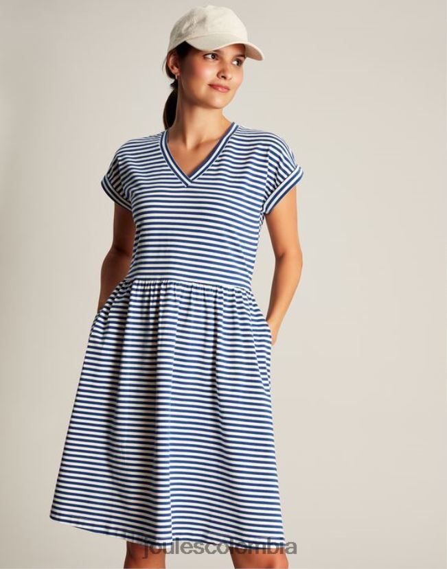 Joules vestir mujer vestido corto de punto piper H0604R16 raya azul