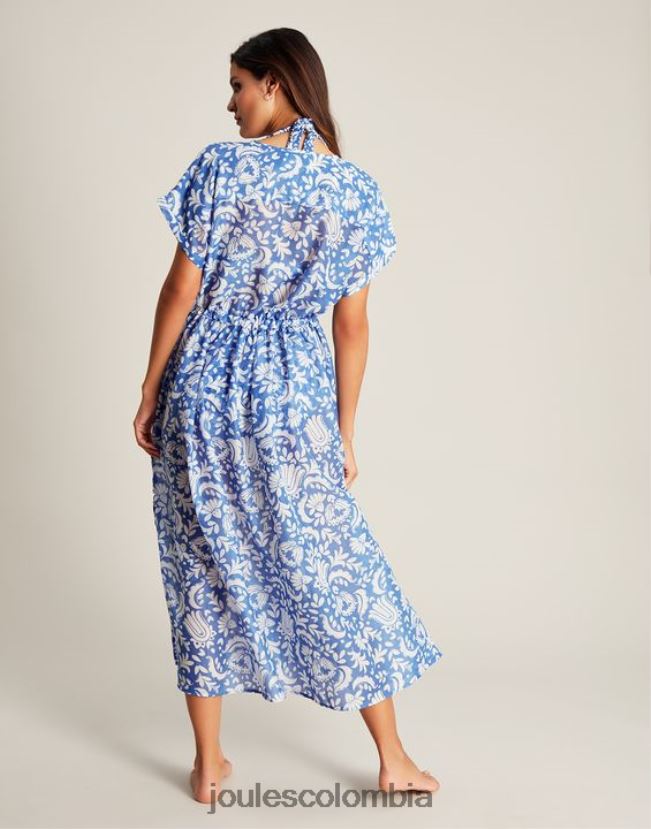 Joules vestir mujer vestido de playa brooke H0604R4 flores azules