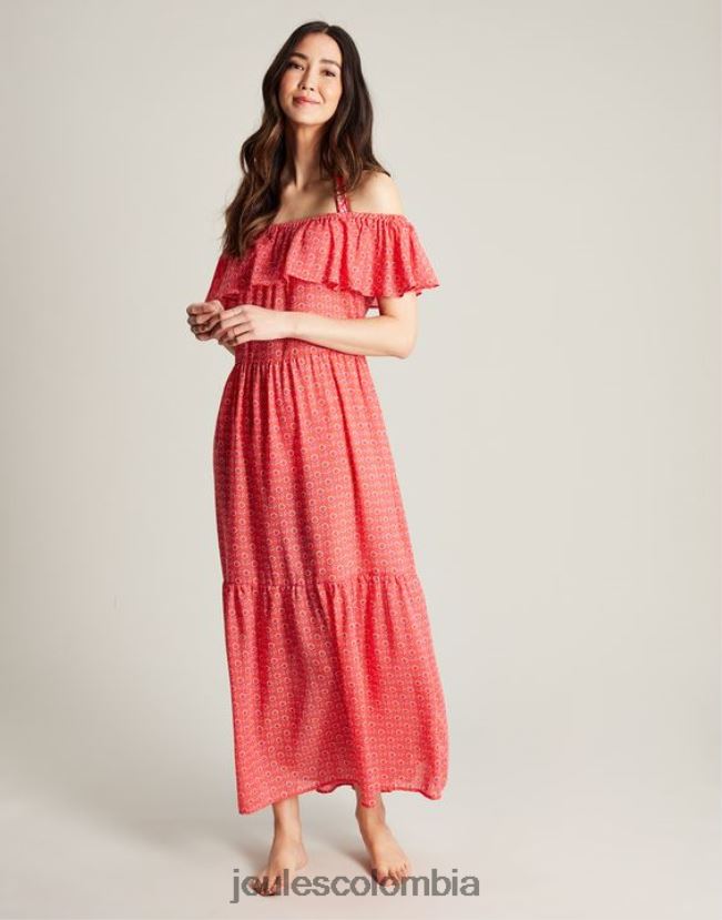 Joules vestir mujer vestido de playa de helecho H0604R91 rosa floral