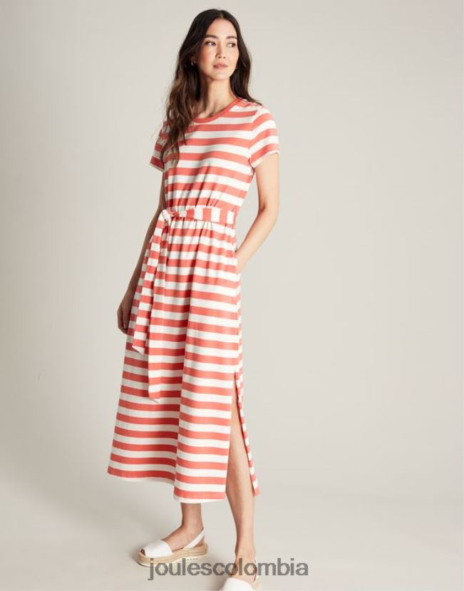 Joules vestir mujer vestido largo de punto paloma H0604R55 raya rosa