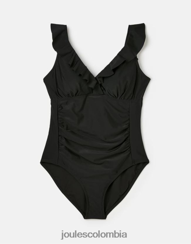 Joules vestir mujer traje de baño con volantes de peonía H0604R110 negro verdadero