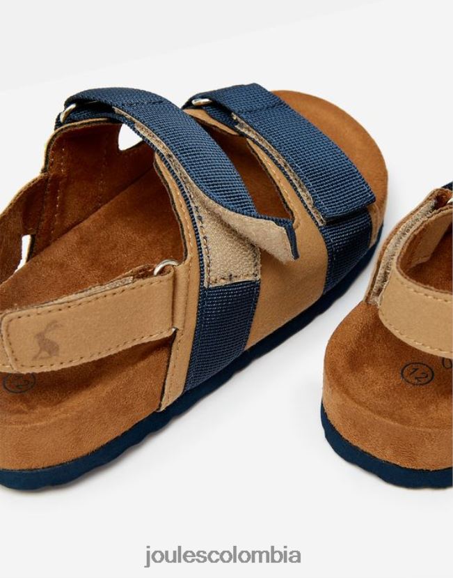 Joules calzado Niños sandalias toby con tira de velcro H0604R389 azul marino bronceado