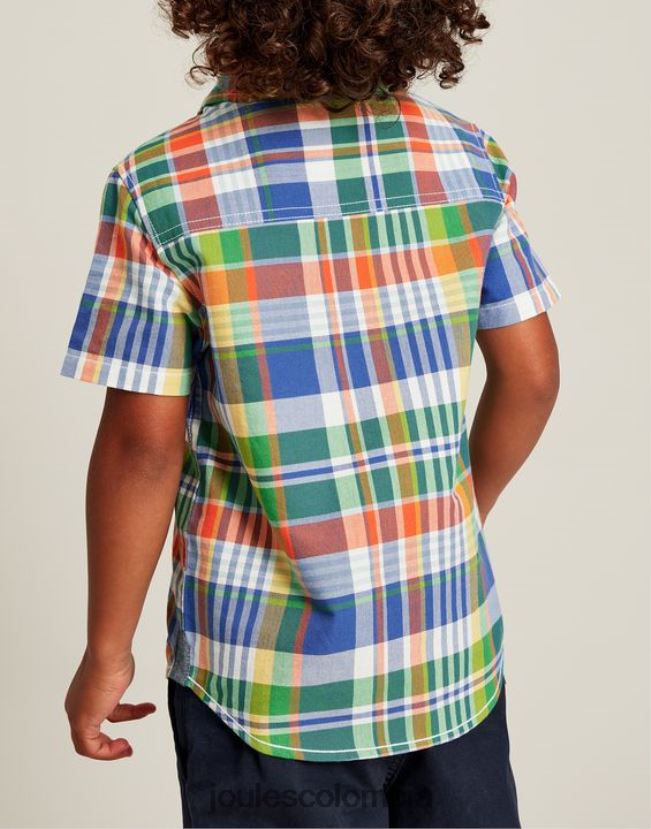 Joules vestir Niños camisa sark oxford cuadros manga corta 2-12 años H0604R354 cheque azul