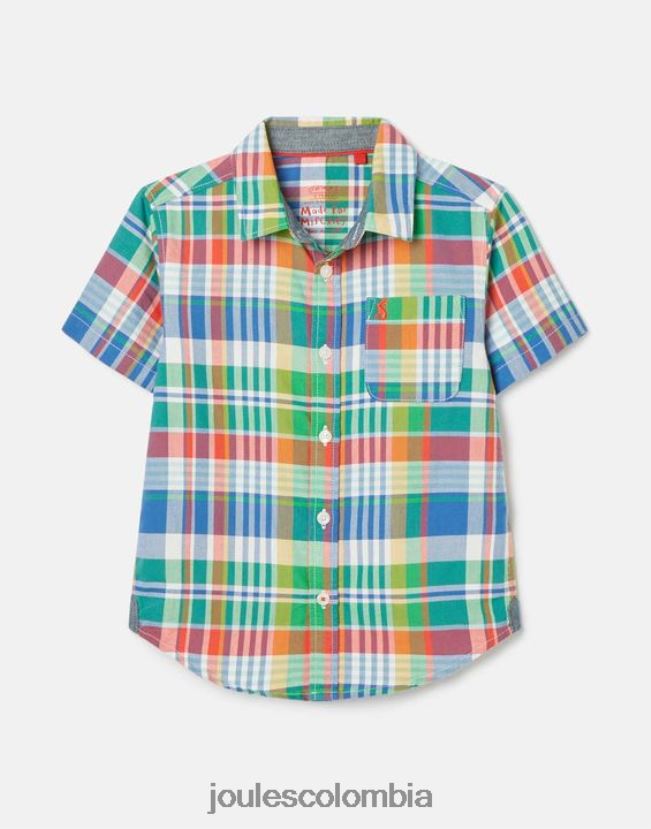 Joules vestir Niños camisa sark oxford cuadros manga corta 2-12 años H0604R354 cheque azul