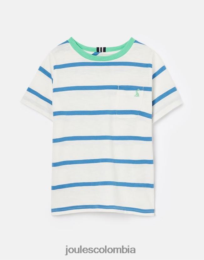 Joules vestir Niños camiseta a rayas lavada 2-12 años H0604R358 raya azul claro