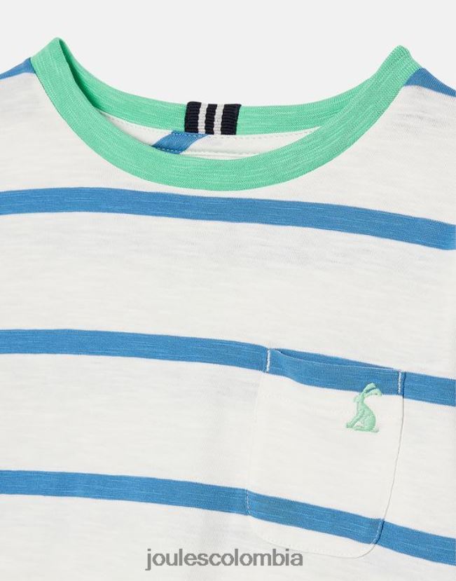 Joules vestir Niños camiseta a rayas lavada 2-12 años H0604R358 raya azul claro