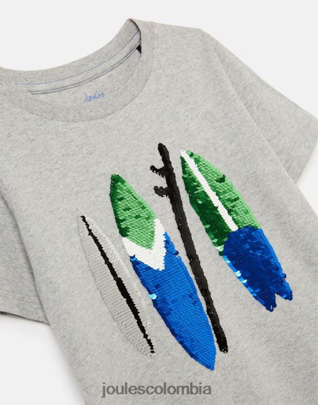 Joules vestir Niños camiseta archie manga corta 5-12 años H0604R368 tablas de surf grises