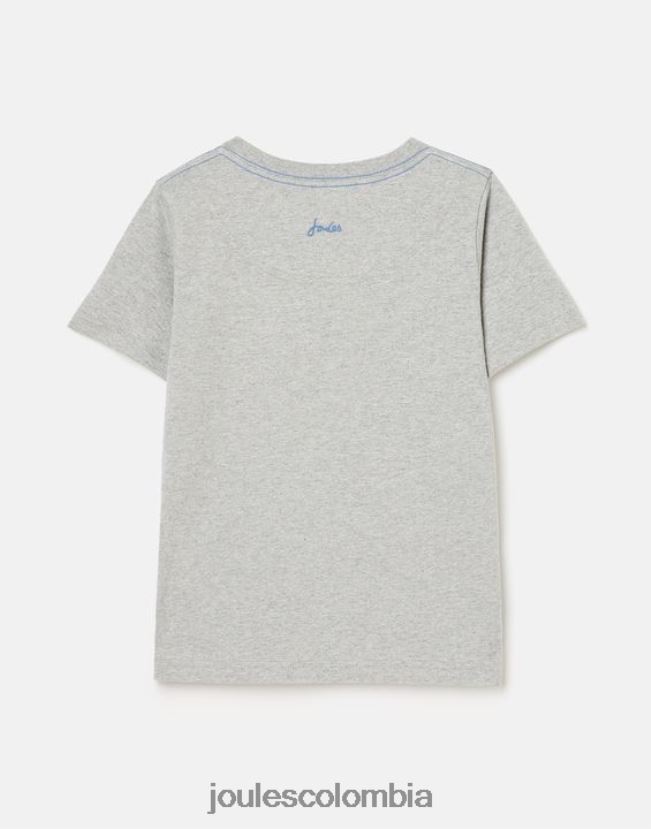 Joules vestir Niños camiseta archie manga corta 5-12 años H0604R368 tablas de surf grises