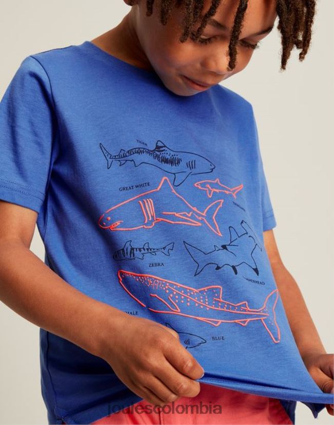 Joules vestir Niños camiseta manga corta ben 2-12 años H0604R353 tiburones azules