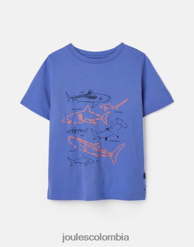 Joules vestir Niños camiseta manga corta ben 2-12 años H0604R353 tiburones azules