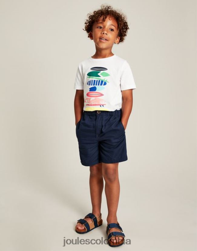 Joules vestir Niños camiseta manga corta ben 2-12 años H0604R362 tablas de surf blancas