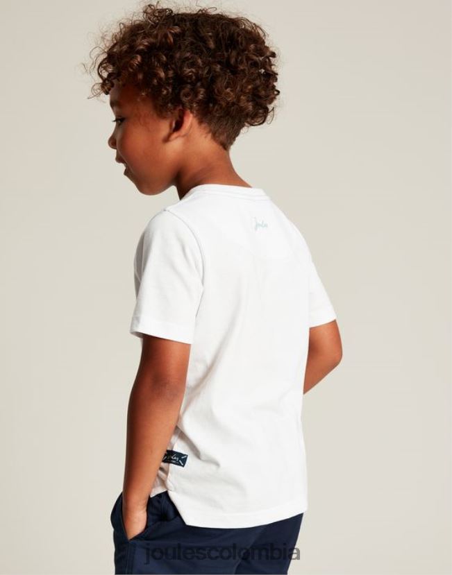 Joules vestir Niños camiseta manga corta ben 2-12 años H0604R362 tablas de surf blancas