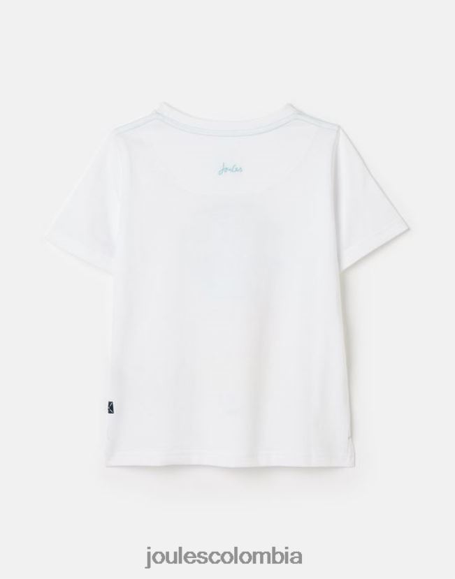 Joules vestir Niños camiseta manga corta ben 2-12 años H0604R362 tablas de surf blancas
