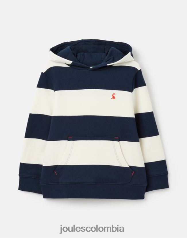 Joules vestir Niños sudadera con capucha burlton rayas 2-12 años H0604R342 raya crema azul marino