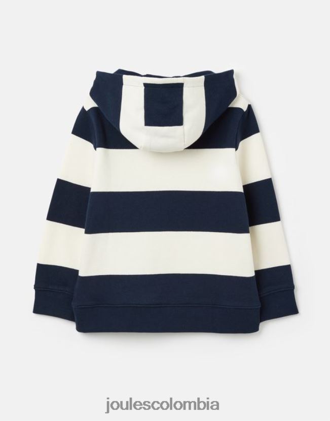 Joules vestir Niños sudadera con capucha burlton rayas 2-12 años H0604R342 raya crema azul marino