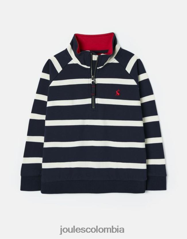 Joules vestir Niños sudadera finn 1/2 cremallera 2-12 años H0604R349 raya azul marino