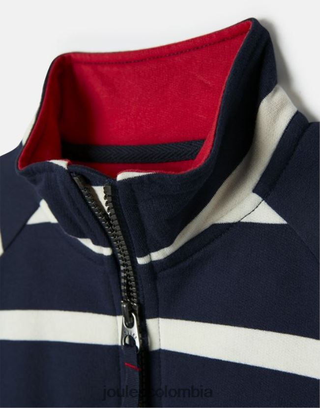 Joules vestir Niños sudadera finn 1/2 cremallera 2-12 años H0604R349 raya azul marino