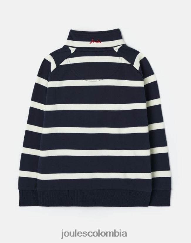 Joules vestir Niños sudadera finn 1/2 cremallera 2-12 años H0604R349 raya azul marino