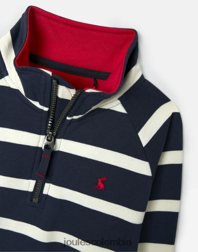 Joules vestir Niños sudadera finn 1/2 cremallera 2-12 años H0604R349 raya azul marino