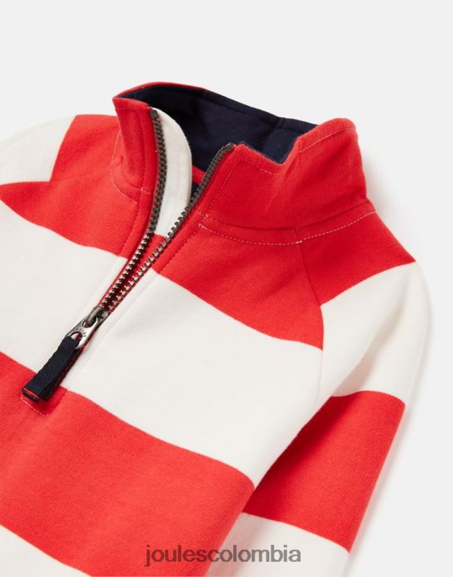 Joules vestir Niños sudadera finn rayas 1/2 cremallera 2-12 años H0604R361 melón raya roja