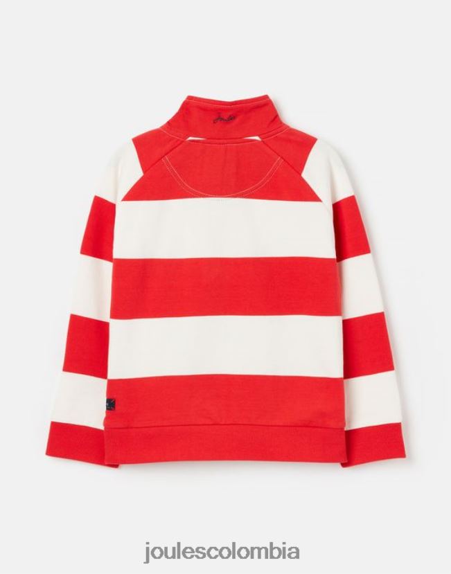 Joules vestir Niños sudadera finn rayas 1/2 cremallera 2-12 años H0604R361 melón raya roja