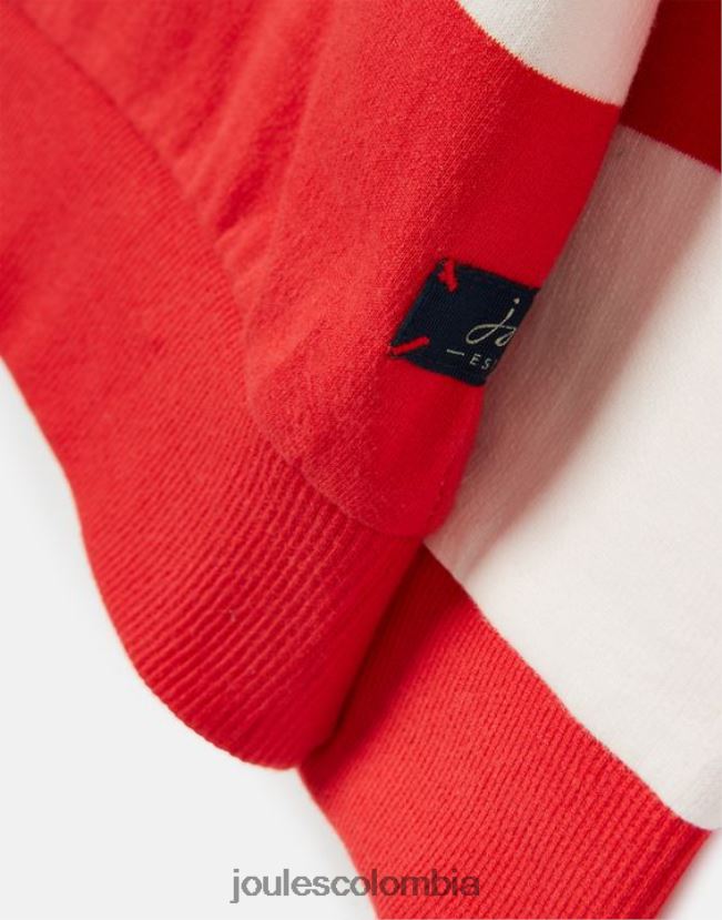 Joules vestir Niños sudadera finn rayas 1/2 cremallera 2-12 años H0604R361 melón raya roja